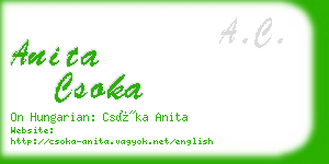 anita csoka business card